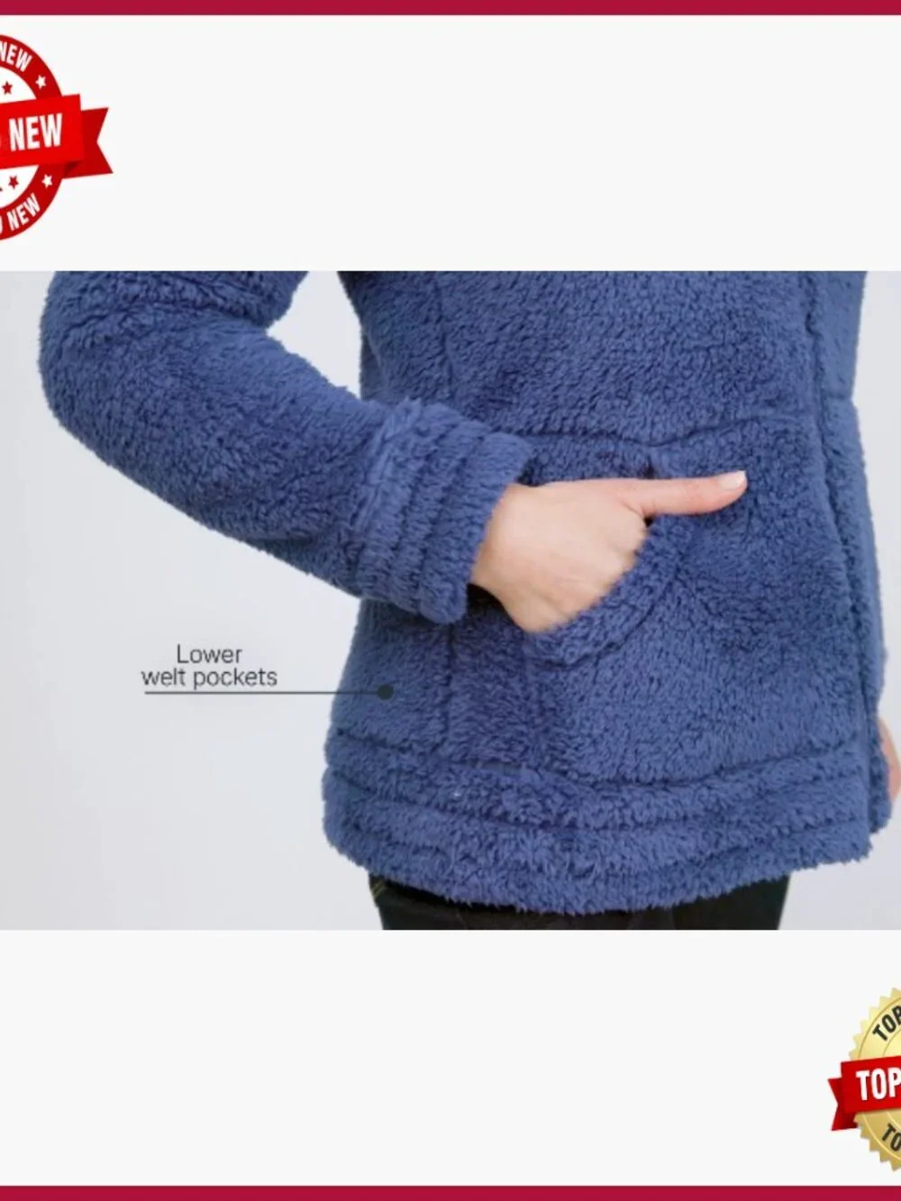 Women's Sherpa Faux Fur Fleece Jacket Long Sleeve Full Zip Casual Warm - Picture 4 of 5